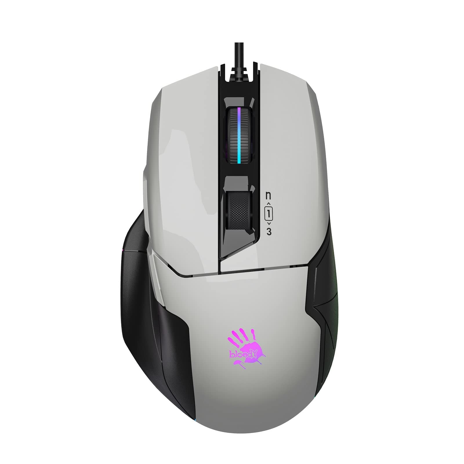 Gaming W70 Max Gaming Mouse 10,000 CPI 250 IPS RGB Gaming Mouse Panda White