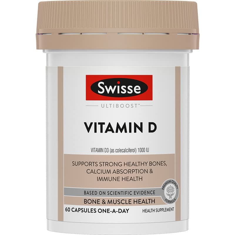Swisse Vitamin D - 100% RDA of Vitamin D3 (Manufactured In Australia, Internationally Proven Formula) High Absorption Vitamin D3 For Healthy Bones, Immunity & Strong Muscles (90 Tablets)