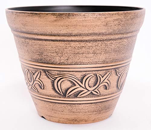 Corinthian Order Inspired Look Plastic Planter 10X8 Flowerpot for Indoor, Outdoor, Garden, Patio, Office Ornaments, Home Decor, Long Lasting Reusable, Light Weight, Water Resistant (Gold-CO1)