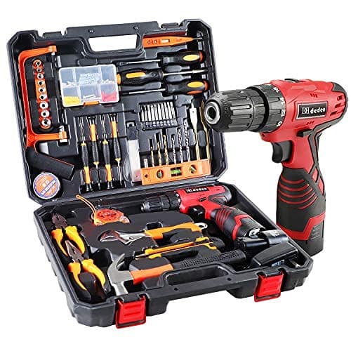 16.8V Cordless Drill Driver Tool Kit, Power Tools Combo Kit 108-Piece Household Tool Kit Set