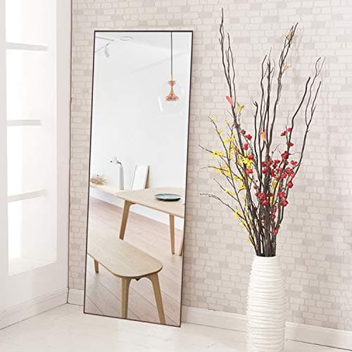 ElevensMirror Full Length Mirror Dressing Mirror 65"x22" Large Thin Frame Floor Mirror Wall-Mounted Mirror for Living Room/Bedroom/Cloakroom (Brown (65"x22"))