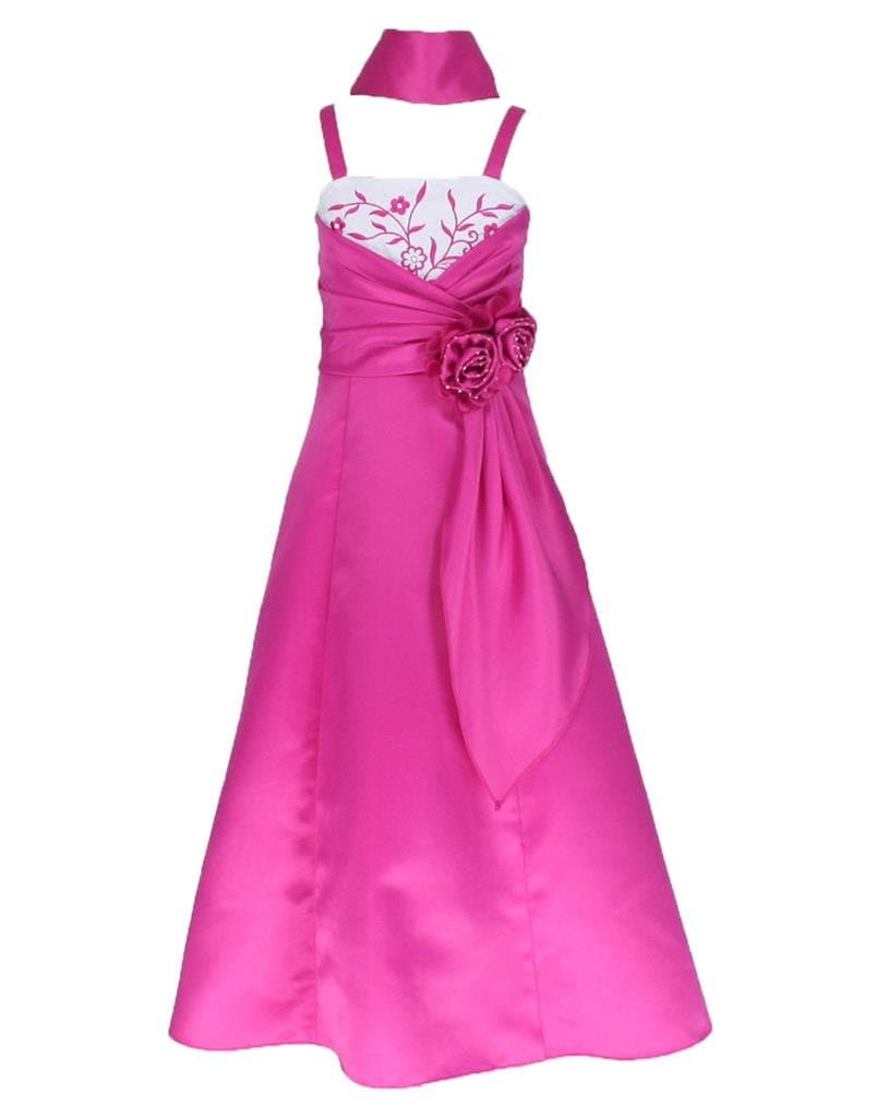 go2victoria Satin Occasion Pageant Wedding Bridesmaids Girls Dress 4 to 14 Years