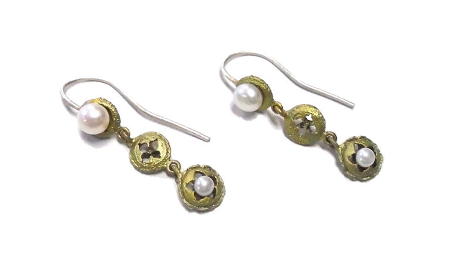 "Eucalyptus & Pearls" Earrings By Michael Michaud for Silver Seasons- Ours Exclusively