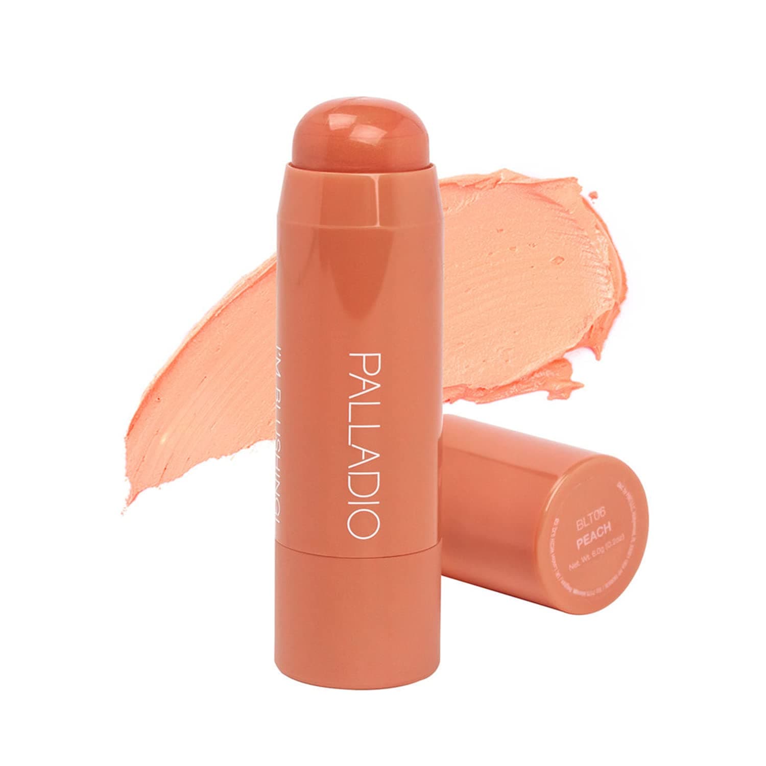 I'm Blushing 2-in-1 Cheek and Lip Tint, Buildable Lightweight Cream Blush, Sheer Multi Stick Hydrating formula, All day wear, Easy Application, (Peach)