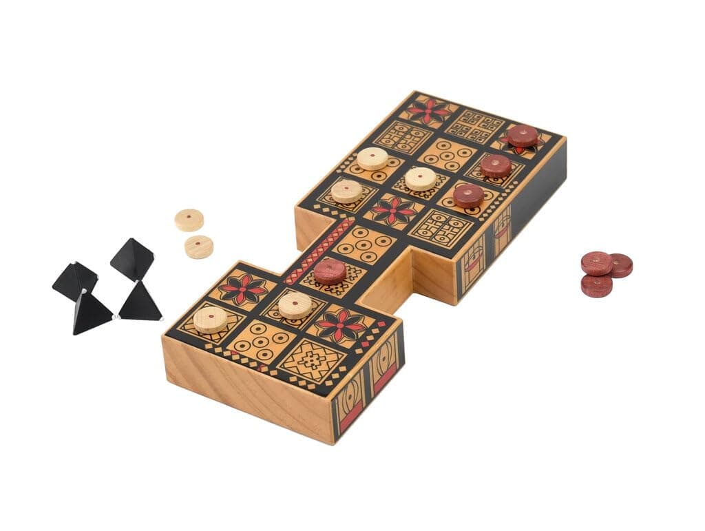 Antec Royal Game of Ur Board Game - Solid Wood, 6 Players, Ages 0+, Authentic Design, Pyramid Dice, History Theme