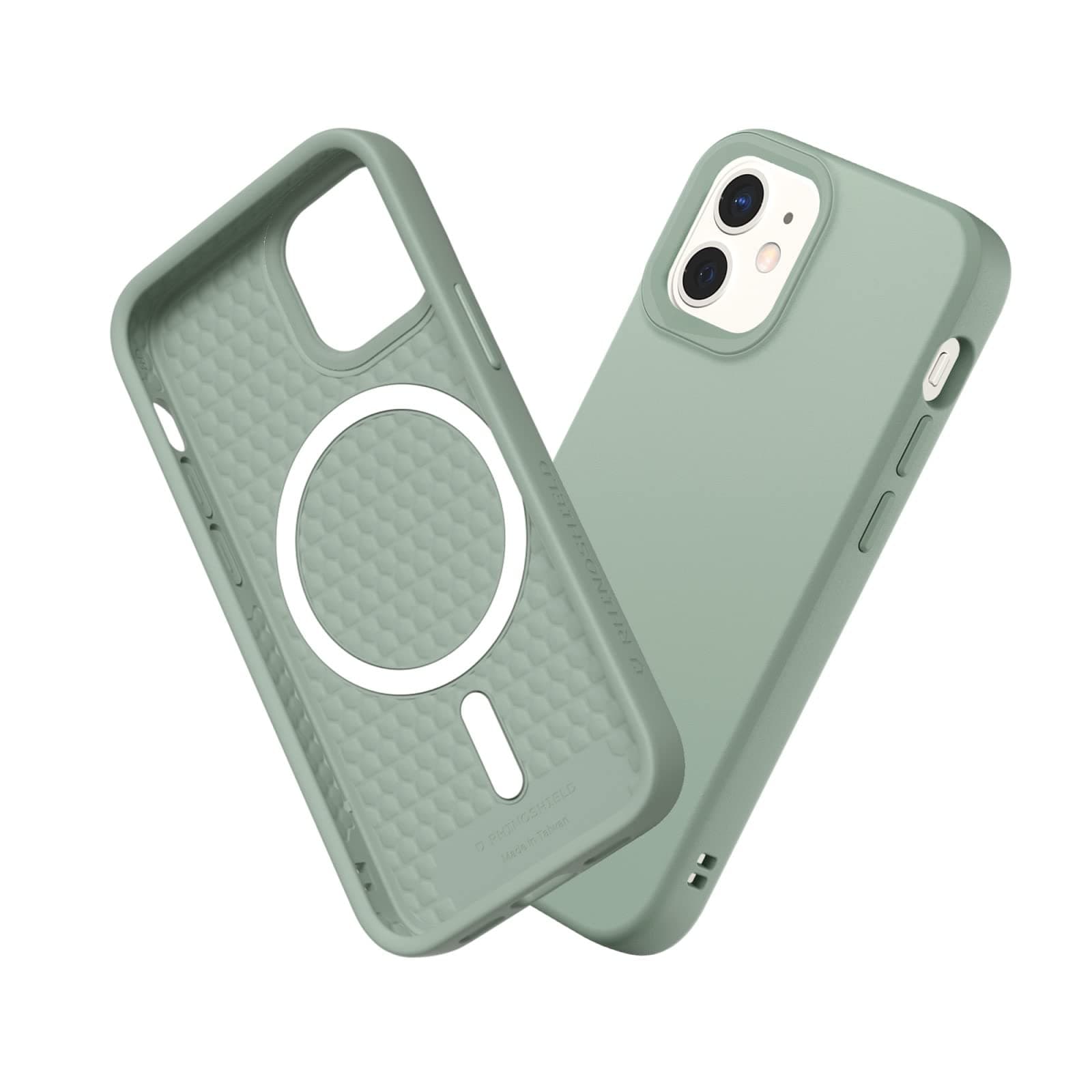 RhinoShield SolidSuit Case Compatible with Magsafe for [iPhone 12 mini] | Shock Absorbent Slim Design Protective Cover with Premium Matte Finish 3.5M / 11ft Drop Protection - Sage Green