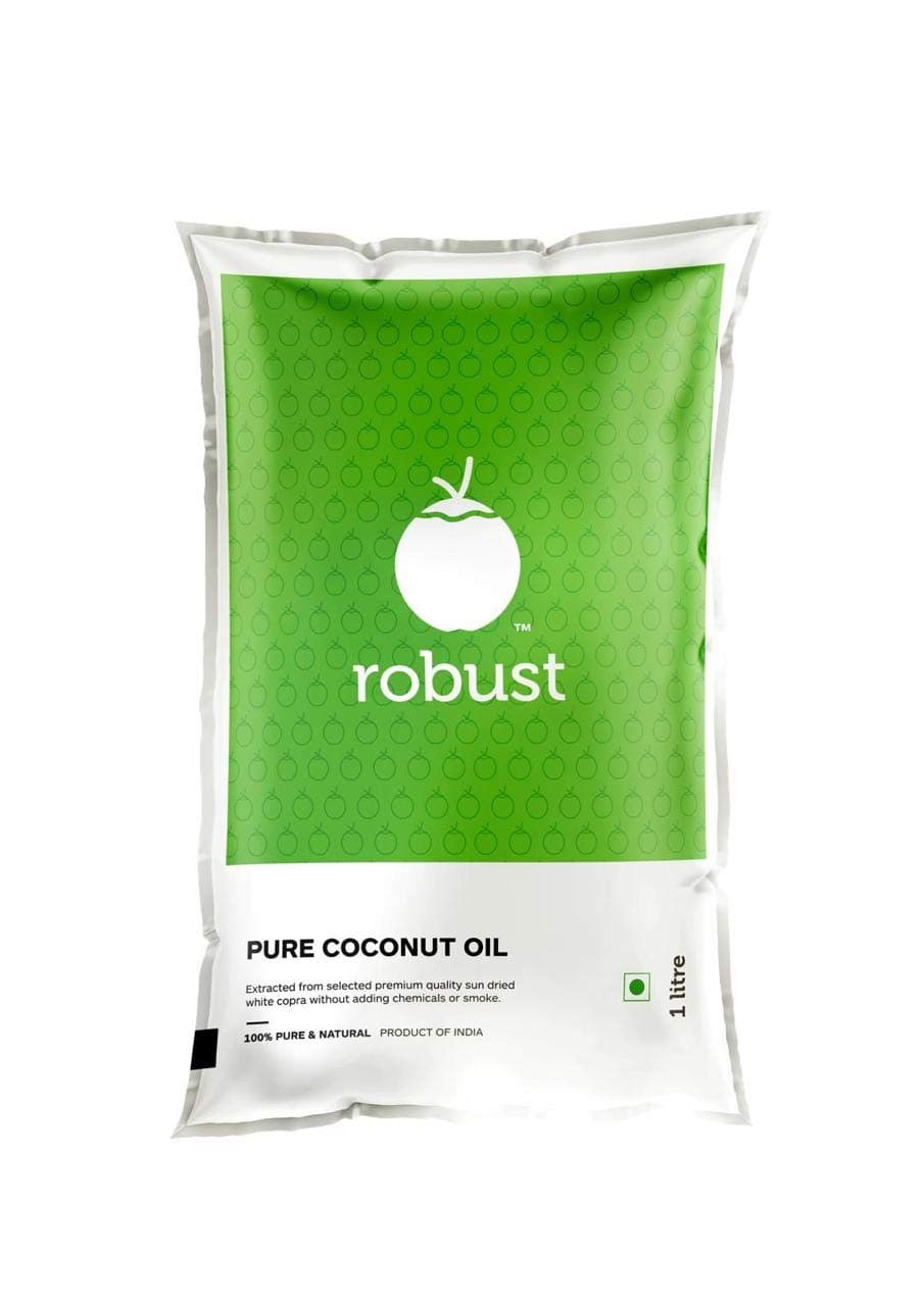 Robust Pure Coconut Cooking Oil Pouch, 1L