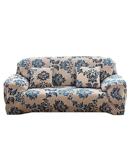 inrisesgrand Floral Printed Sofa Cover Anti-Slip Elastic Slipcover Stretch Polyester Fabric Soft Furniture Protector Couch Cover (Two Seater(57''-73''), Provence)