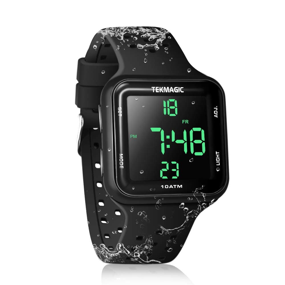 – BANGLIN Submersible Digital Watch 10 ATM Water Resistant with Stopwatch, Alarm Clock Functions, Dual Time Display, 12/24 Hour Format