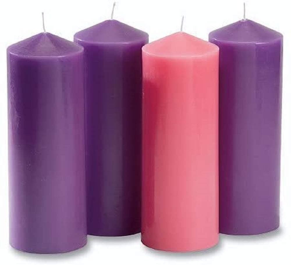 Advent Candle Set of 4 – Pillar Advent Candles - Made In the USA- Christmas Advent Candles for Advent Rings Advent Wreaths, Ring and Wreath Candle Holders - Church & Home Decoration -Velas de Adviento