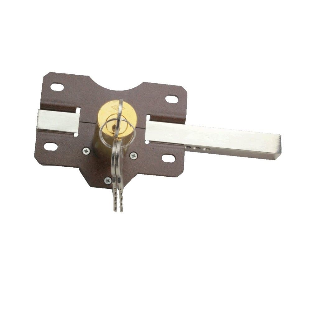 Eliza Tinsley Long Throw Gate Lock/Double Locking for 2 1/2-inch Thick Gates - Brown