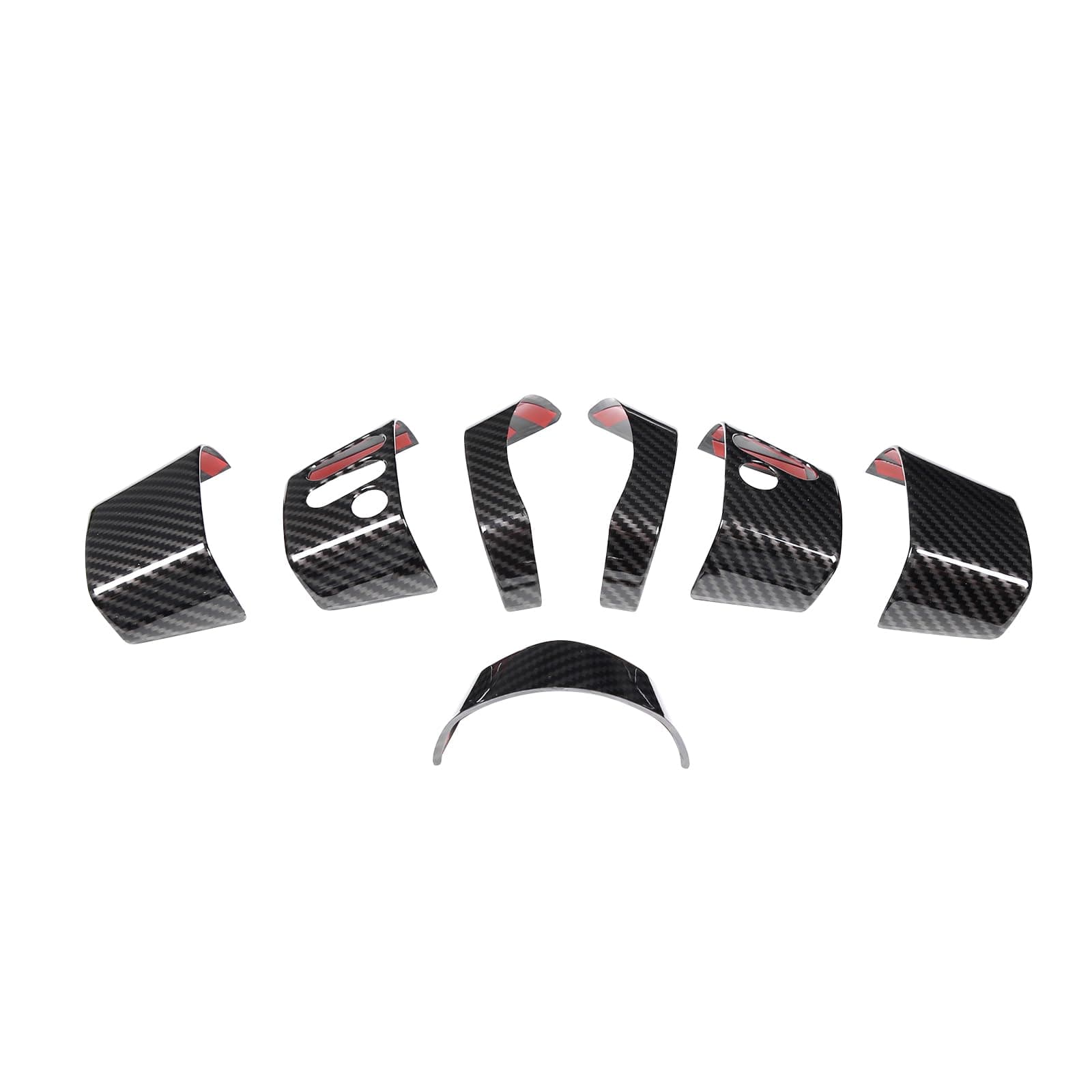 Fit for Toyot@ FJ Cruiser 2007-2021 Center Console Button Cover, ABS Car Center Console Panel Protection Frame Molding Sticker Trim, 7PCS (Carbon Fiber Pattern)