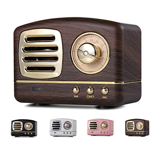 Mini Bluetooth Speakers Portable Wireless, Limakara Enhanced Bass Wireless Retro Vintage Speaker with TF Card Slot, Built-in Mic for Travel, Home, Beach, Kitchen, Outdoors for Android/iOS Devices Wood