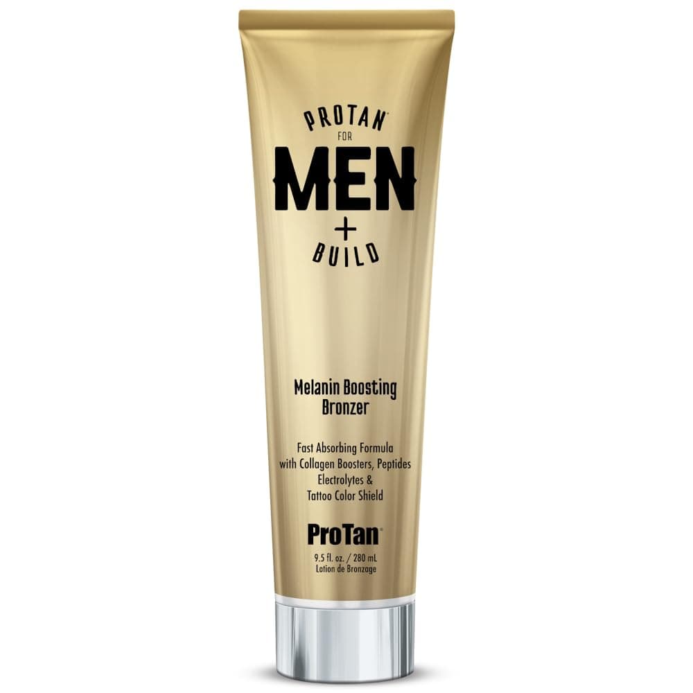 Pro Tan for Men + Build Melanin Boosting Bronzer Tanning Lotion (280ml)