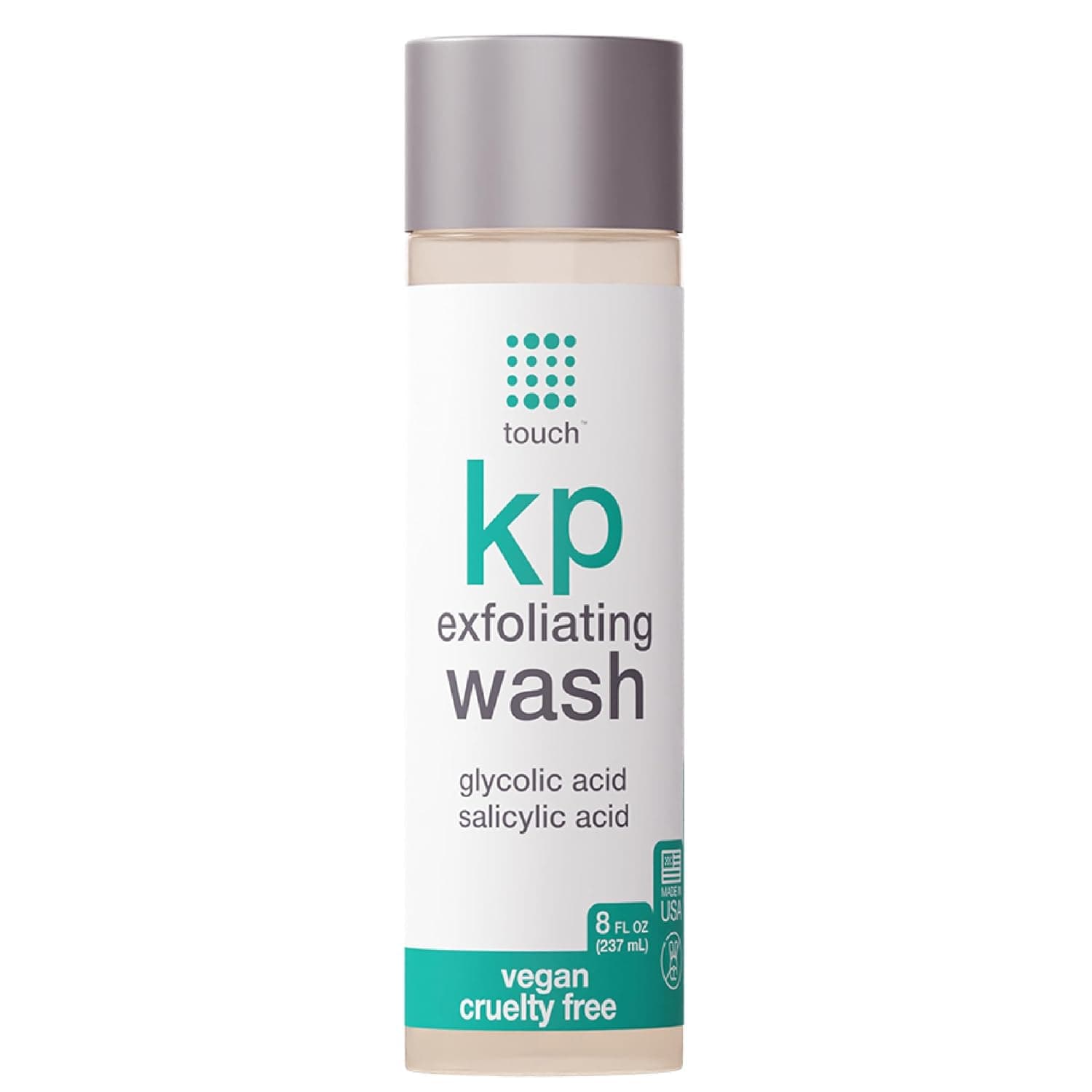 Keratosis Pilaris Exfoliating Body Wash Cleanser - KP Body Wash with 15% Glycolic Acid, Aloe Vera, & Hyaluronic Acid - 8 Ounce
