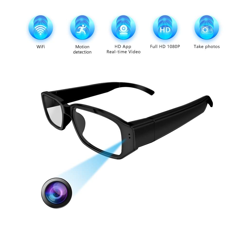 WiFi Hidden Camera Glasses, [LFHMLF-2019Upgraded] -Full HD1080P Remote View Wireless Spy Camera Supports Loop Recording,Snapshot,Mini Digital Camera by Smartphone (iOS/Android)
