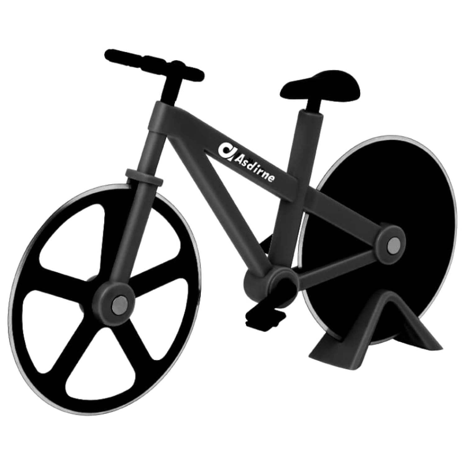 Pizza Cutter, Bicycle Pizza Cutter Wheel with Non-Stick Stainless Steel Super Sharp Blades, Novelty Gift, 19cm, Black