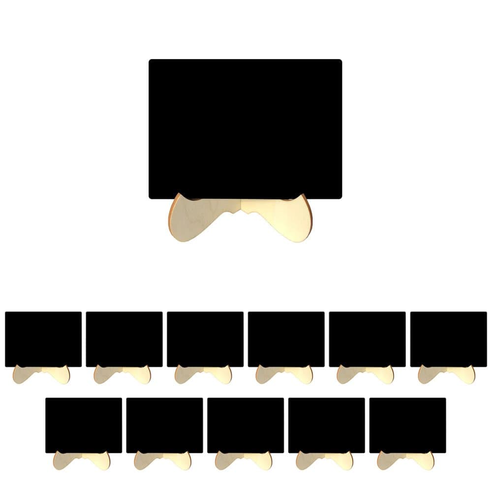 Mehrondo 12 Pieces Card Stand with Plastic Blackboard Sign TKB001 with non-porous surface in size DIN A7