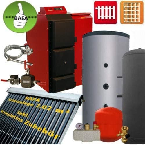 Pelling Pellet Boiler 25kW with Solar Thermal Energy and 1 Ton of Pellets