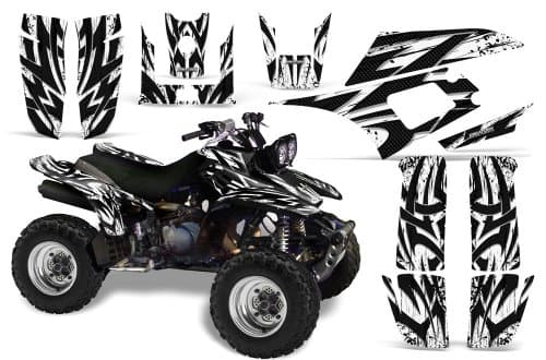 Graphics Kit Decals Stickers for Yamaha Warrior 350 Tribal Madness White