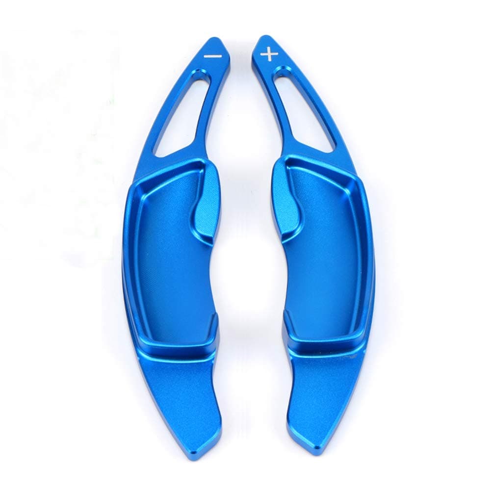 2Pcs Aluminum Shift Paddle Blade Car Steering Wheel Paddle Shifter Extension Cover For Subaru BRZ Impreza WRX Legacy XV Crosstrek (Blue)