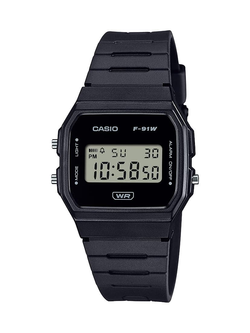F91W Series | Digital Watch | Water Resistant | LED Light | 1/100 SEC Stopwatch | Regular Time Keeping (HR, Min, SEC, PM, Date, Day) | Daily Alarm | Lightweight | 7 Year Battery