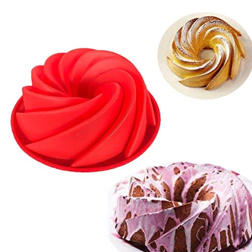 Silicone Bundt Pans 9.5 Inch Non-Stick Cake Pan Mold Eco-Friendly Grade Silicone Bundt Tins