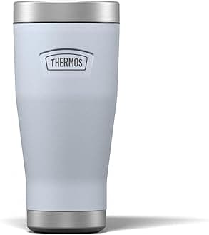 Thermos - Icon Harebell Blue Travel Tumbler (470ml), Reusable Insulated Stainless Steel Coffee Cup for Hot or Cold Drinks, Vacuum Sealed Water Flask with a Leak-Proof Lid, 7hr Hot/22hr Cold