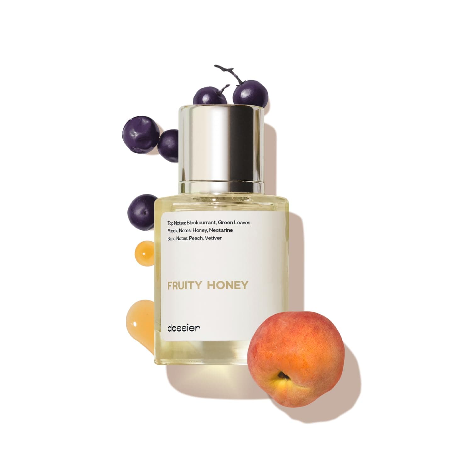 Dossier - Fruity Honey - Eau de Parfum - Inspired by J.Malone's Nectarine Blossom & Honey - Perfume Luxury - Pure Infused - Paraben-Free - Vegan - For Women Men Unisex - Fragrance 1.7 oz (Spray 50ml)