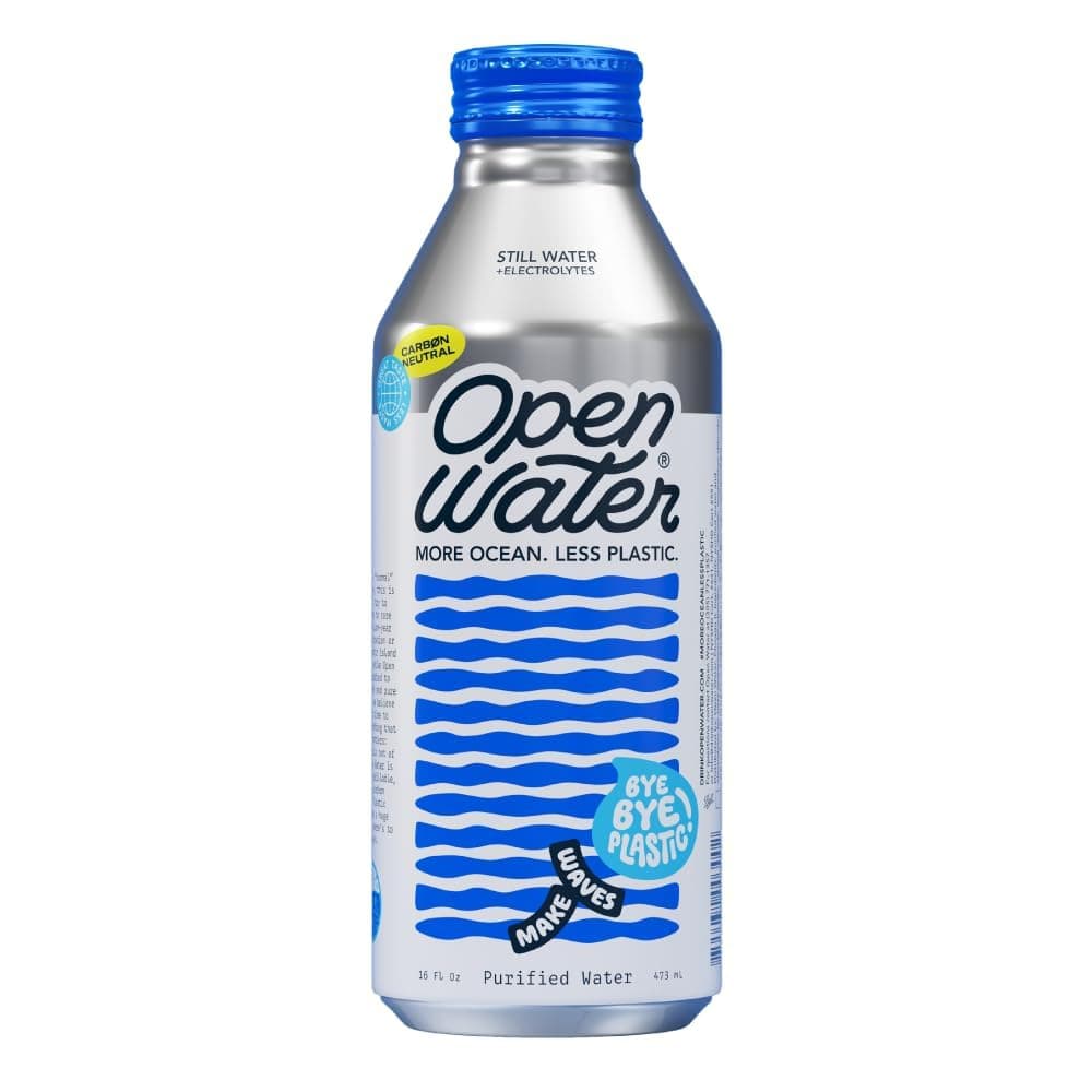 - Open Water Still Bottled Water with Electrolytes in 16-oz Aluminum Bottles (6 Cases, 72 bottles - Still) | BPA-free and Eco friendly