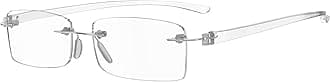 Eyekepper Small Lenes Rimless Reading Glasses Women - Frameless Reader Eyeglasses for Men Reading with Transparent Arms +4.00