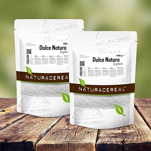 Erythritol - 2 x 1 kg - NATURACEREAL - DulceNatura E (Erythritol) - Ideal for Diabetics - The Natural Zero Calorie Sweetener