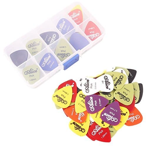 Colorful Electric Acoustic Guitar Bass Picks Plectrums with Case, 40 Pcs Mixed Color