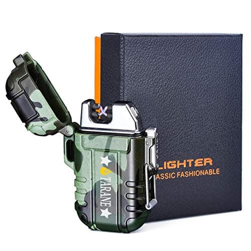 Plasma Lighters, Waterproof Windproof Flameless Lighters Dual Arc USB Electric Lighters Rechargeable for Outdoor/Camping/BBQ/Hiking (Camouflage)