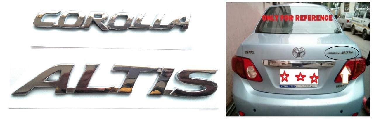 Speedwav Car Emblem For 3D Car Badge Emblem Monogram/Logo Decal for Corolla and Altis Vvt-I G Model -2 Pieces clogonew344
