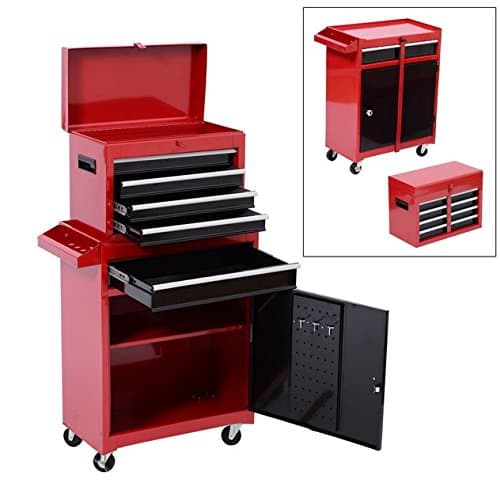 Portable Tool Chest Rolling Toolbox Storage Cabinet Cart Sliding Drawers