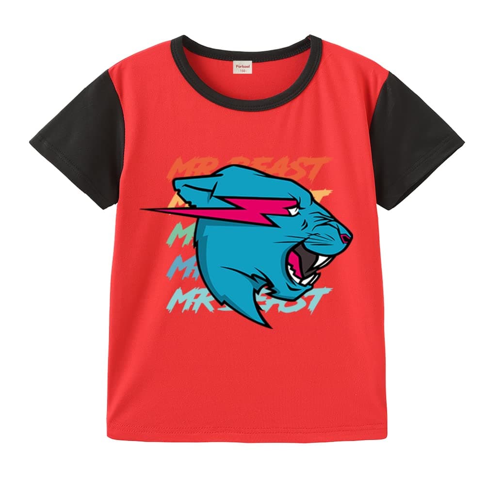 ForlcoolLighting Cat Boys Summer T-Shirt YouTube Game Merch Black Top Tee