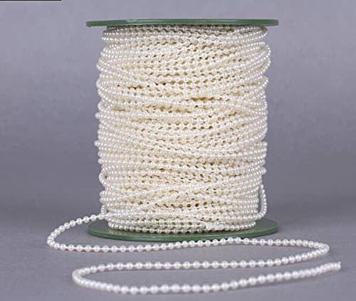 Joinwin50M 1 Roll 3mm Cream Pearls Bead Garland Chain Wedding Decoration Center Candle Crafting DIY Favor