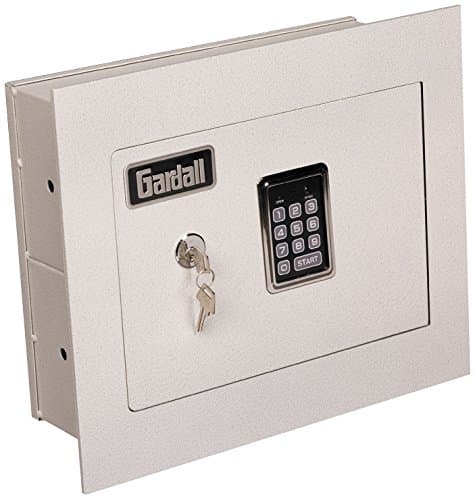 Gardall WS1314-T-EK 4" Concealed Wall Safe with Single Key and Electronic Lock, Tan