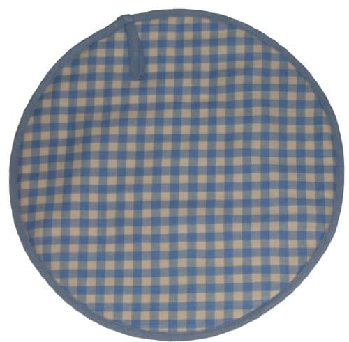 Sterck Cotton Round Checked Gingham Ziro Cook Aga Pads in Blue RNDPADZBL