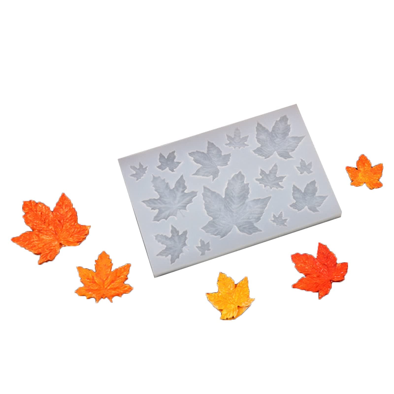 Maple-Leaves Silicone Mold Thanksgiving Theme 3D Pumpkin Resin Molds Scented Epoxy Mold For Making Cupcake Decor