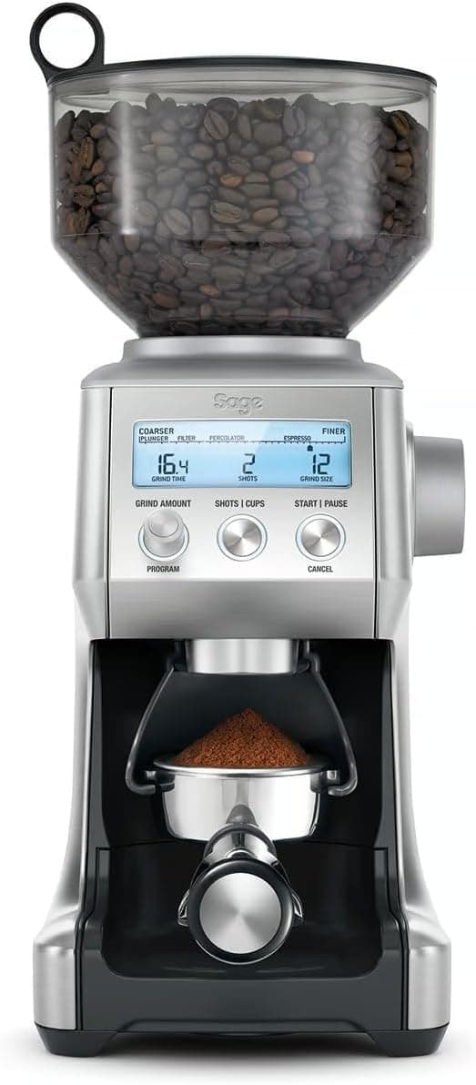 Sage - The Smart Grinder Pro - Conical Burr Coffee Grinder - with 60 grind settings, Programmable, Automatic, Brushed Stainless Steel - UAE Version, 2 Year Manufacturer Warranty
