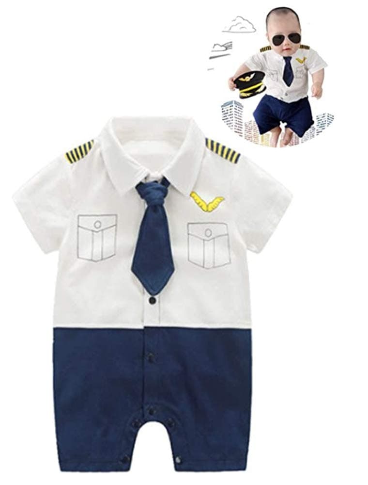Baby Pilot For Boys Girls Halloween Uniform Cosplay Romper Costume Outfit