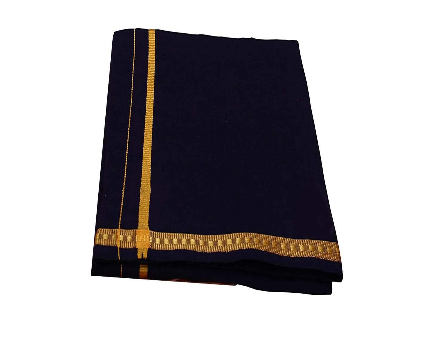 Fancy Border Colored Single Layer Pentex Dhoti Mundu Vesti 2.0mts