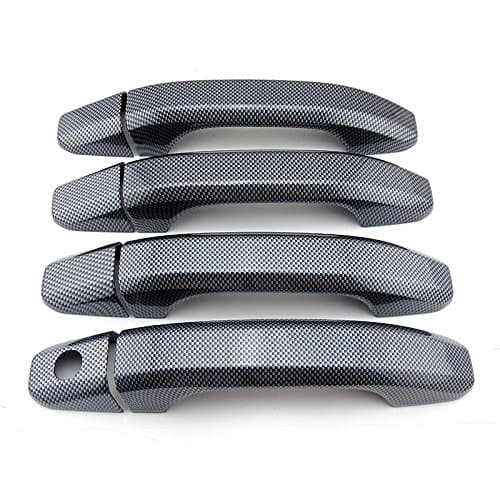 EZ Motoring Black Carbon Fiber Look ABS 4 Door Handle Cover Fit for 2014-2018 Chevy Silverado 1500/GMC Sierra 1500