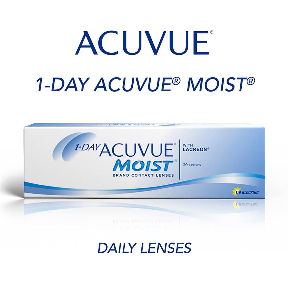 ACUVUE 1-DAY MOIST - Daily Disposable Contact lenses (-9, Clear, Pack of 30 Lenses) | From Johnson&Johnson