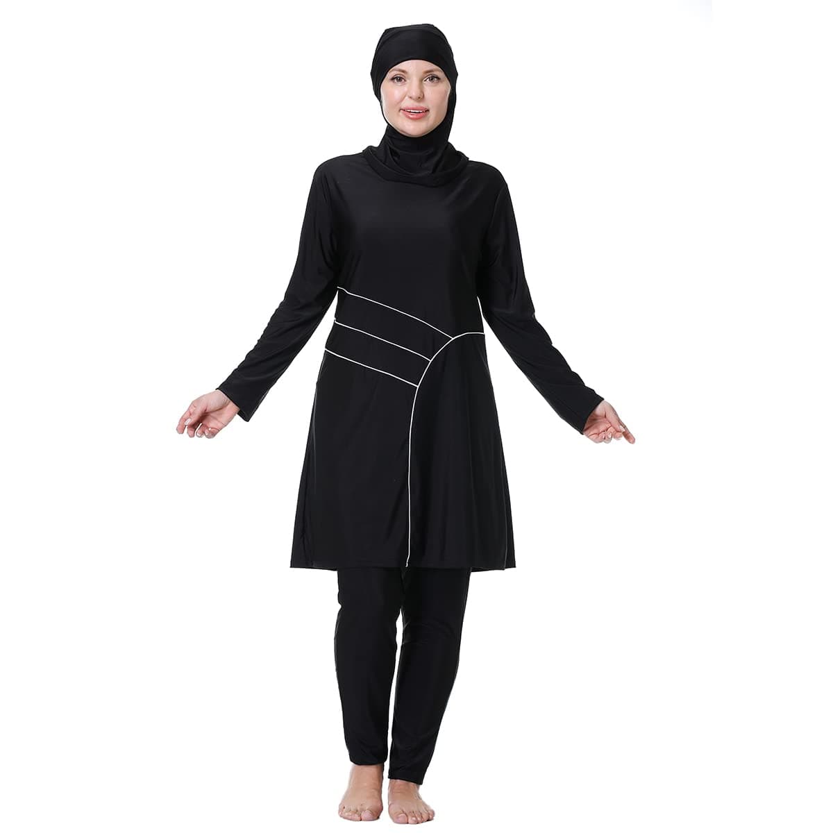 AWIBMKMuslim Swimsuits for Women Plus Size Full Coverage Swimwear Modest Islamic Hijab Ladies Swimming Burkini Bathing Suit