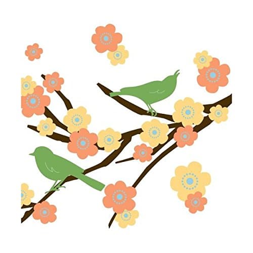 Garden Flowers and Butterflies Nursery Decorative Peel and Stick Wall Sticker Decals