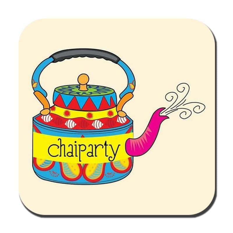 MyTees Fridge Magnet Chai Party Tea Lover Quotes Souvenir Square, Best Fridge Magnet, Magnet for Fridge Door, Stickers for Fridge Magnet, Souvenir Fridge Magnets, Souvenir Gifts