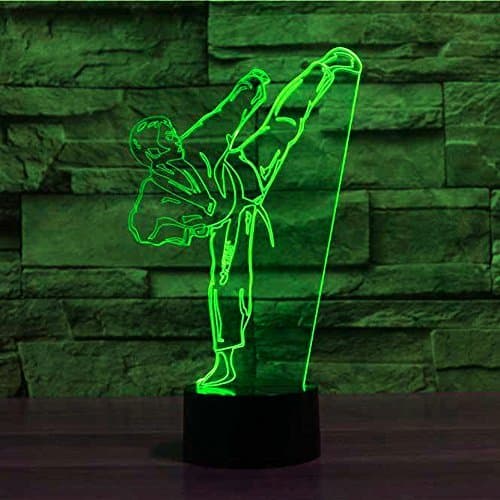 Tissen 3D Taekwondo Karate Night Light 7 Colors Mood Lamp Touch USB Table Desk LED Decoration Children Present Kids Home Party Birthday Gift Toys